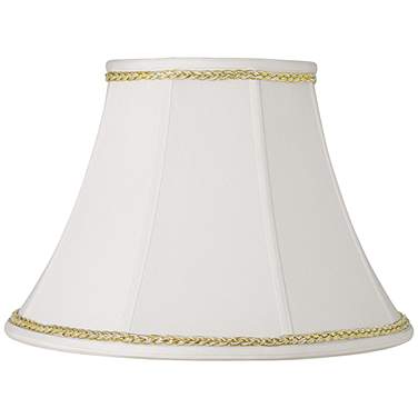 Springcrest White Shade with Gold and Gray Twist Trim 9x18x13 (Spider)