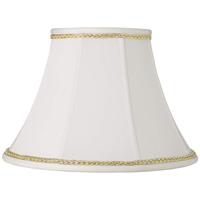 Image 1 Springcrest White Shade with Gold and Gray Twist Trim 9x18x13 (Spider)