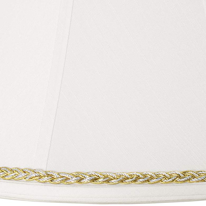 Image 2 Springcrest White Shade with Gold and Gray Twist Trim 9x18x13 (Spider) more views