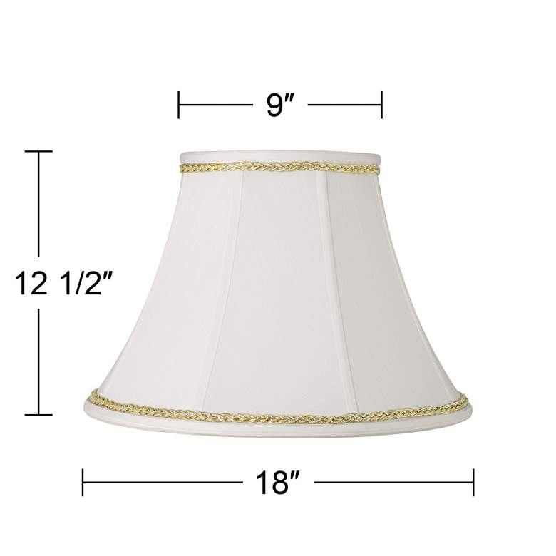 Image 3 Springcrest White Shade with Gold and Gray Twist Trim 9x18x13 (Spider) more views