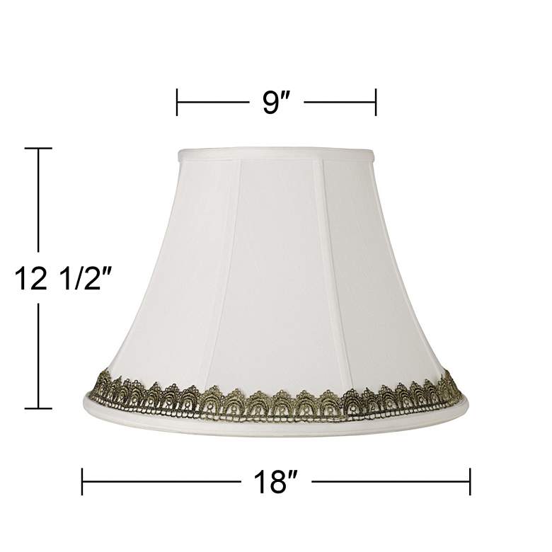 Image 3 Springcrest White Shade with Gold Lace Trim 9x18x13 (Spider) more views