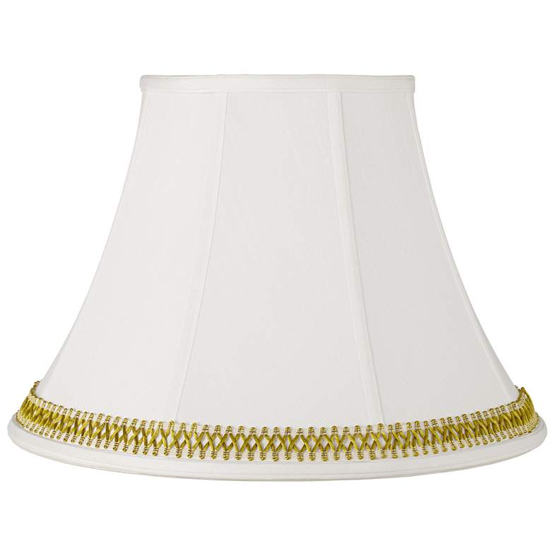 Image 1 Springcrest White Shade with Gold Satin Weave Trim 9x18x13 (Spider)