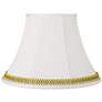 1_Springcrest White Shade with Gold Satin Weave Trim 9x18x13 (Spider)