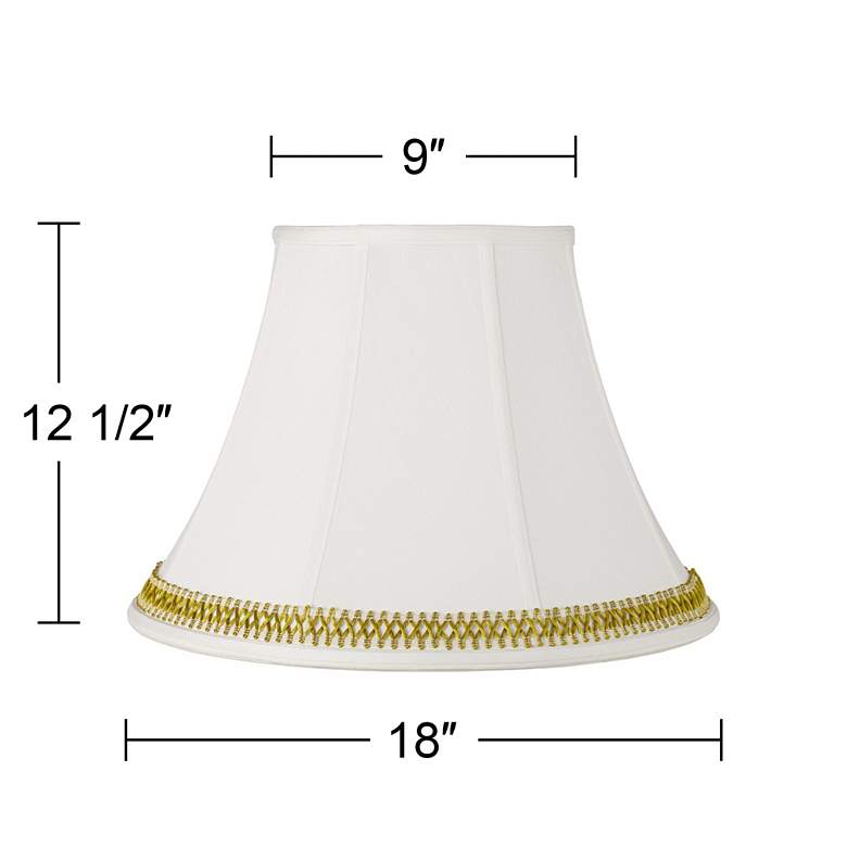 Image 3 Springcrest White Shade with Gold Satin Weave Trim 9x18x13 (Spider) more views