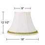 3_Springcrest White Shade with Gold Satin Weave Trim 9x18x13 (Spider) more views