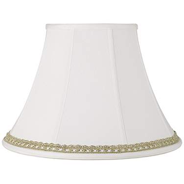 Springcrest White Shade with Lace and Rhinestone Trim 9x18x13 (Spider)