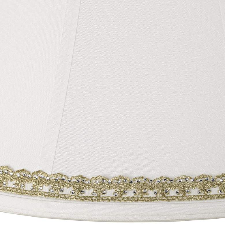 Image 2 Springcrest White Shade with Lace and Rhinestone Trim 9x18x13 (Spider) more views