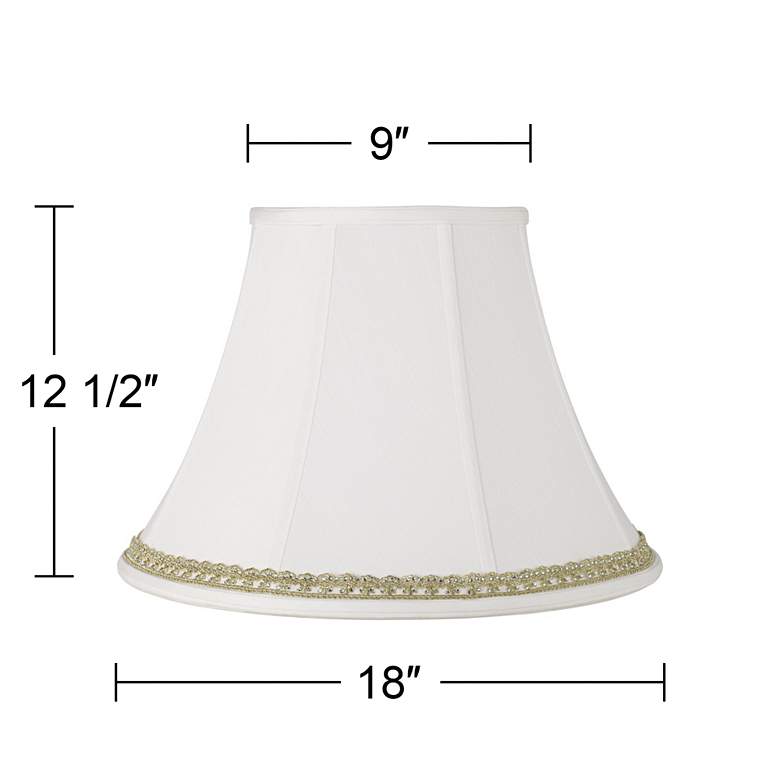 Image 3 Springcrest White Shade with Lace and Rhinestone Trim 9x18x13 (Spider) more views