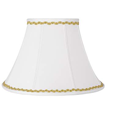 Springcrest White Shade with Metallic Gold Wave Trim 9x18x13 (Spider)
