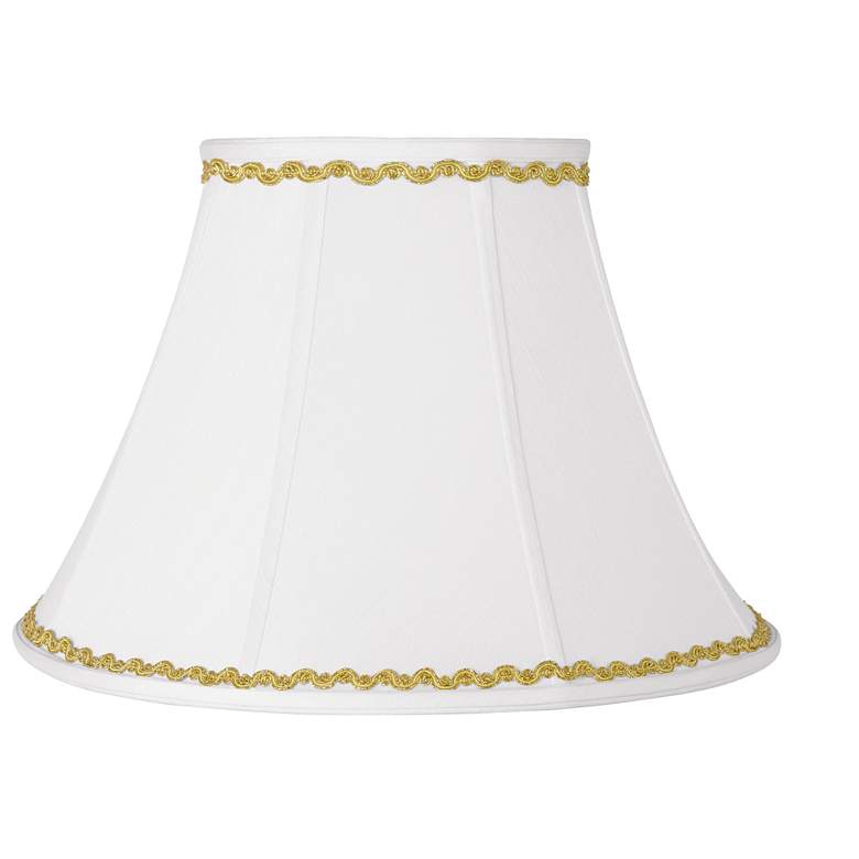 Image 1 Springcrest White Shade with Metallic Gold Wave Trim 9x18x13 (Spider)