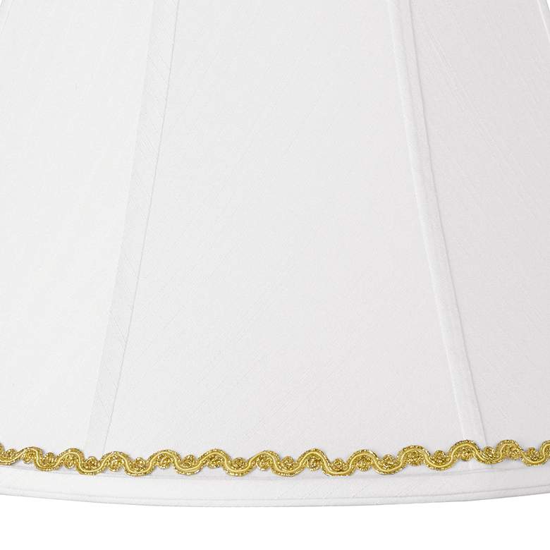 Image 2 Springcrest White Shade with Metallic Gold Wave Trim 9x18x13 (Spider) more views