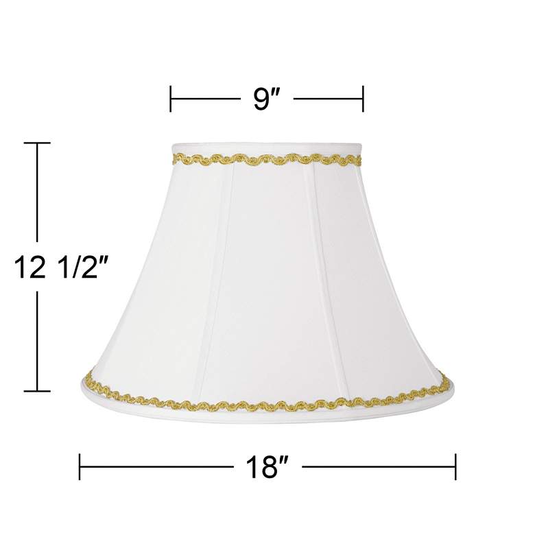 Image 3 Springcrest White Shade with Metallic Gold Wave Trim 9x18x13 (Spider) more views
