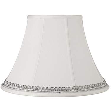 Springcrest White Shade with Silver Looped Trim 9x18x13 (Spider)