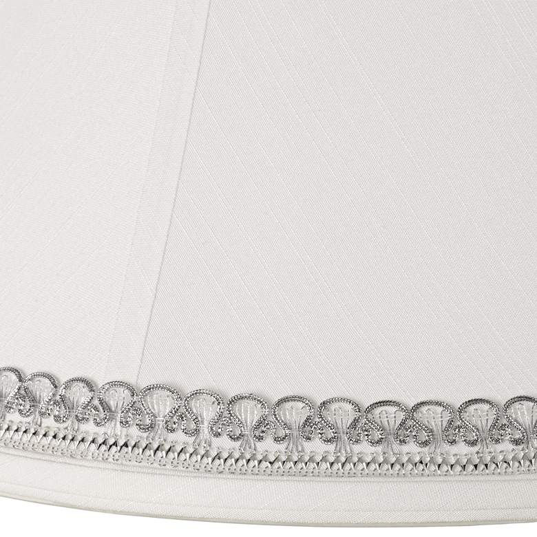 Image 2 Springcrest White Shade with Silver Looped Trim 9x18x13 (Spider) more views