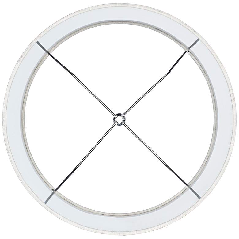 Image 4 Springcrest White Tall Linen Drum Shades 14x14x15 (Spider) Set of 2 more views