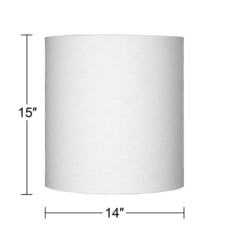 Image 5 Springcrest White Tall Linen Drum Shades 14x14x15 (Spider) Set of 2 more views