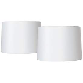 Image1 of Springcrest White Tapered Drum Lamp Shades 13x14x10 (Spider) Set of 2