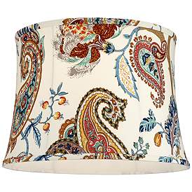 Image4 of Springcrest White with Paisley Print Drum Lamp Shade 14x16x11.5 (Spider) more views