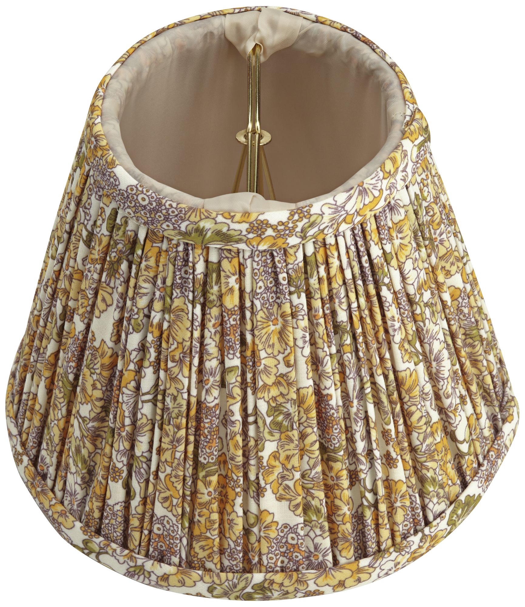 Image 6 Springcrest Yellow Pleated Clip-On Lamp Shades 3.5x6x5 Set of 2 more views