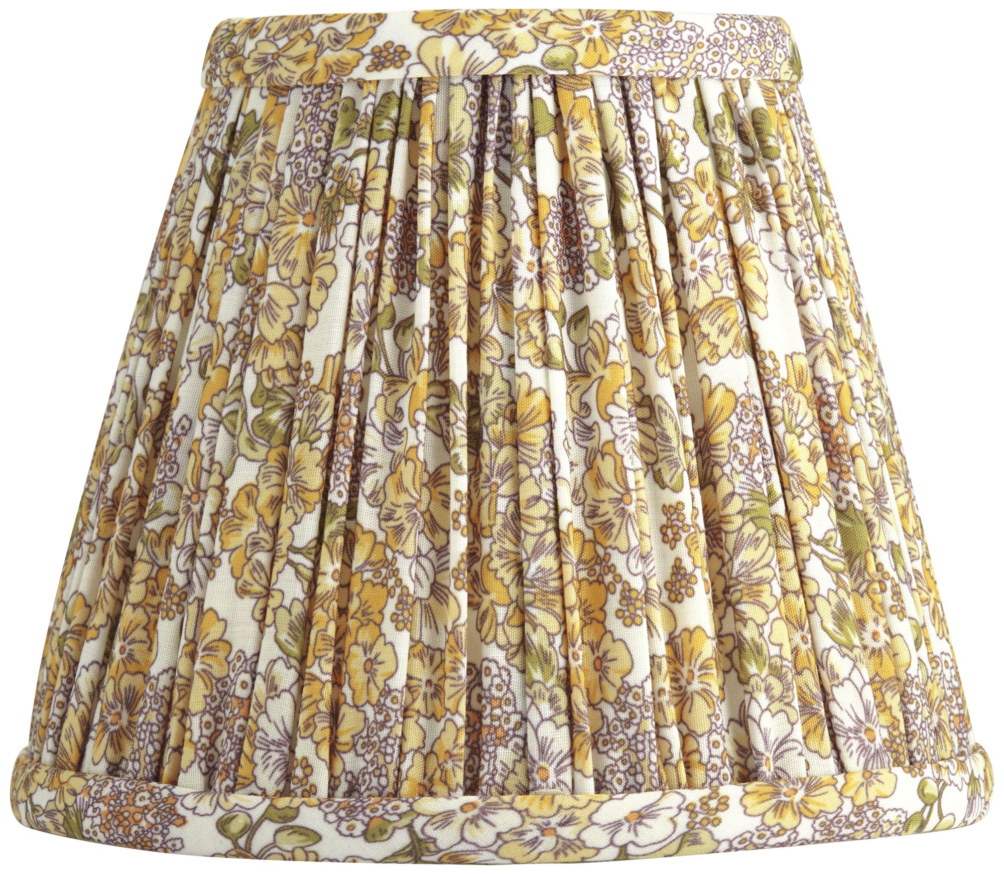 Image 4 Springcrest Yellow Pleated Clip-On Lamp Shades 3.5x6x5 Set of 4 more views