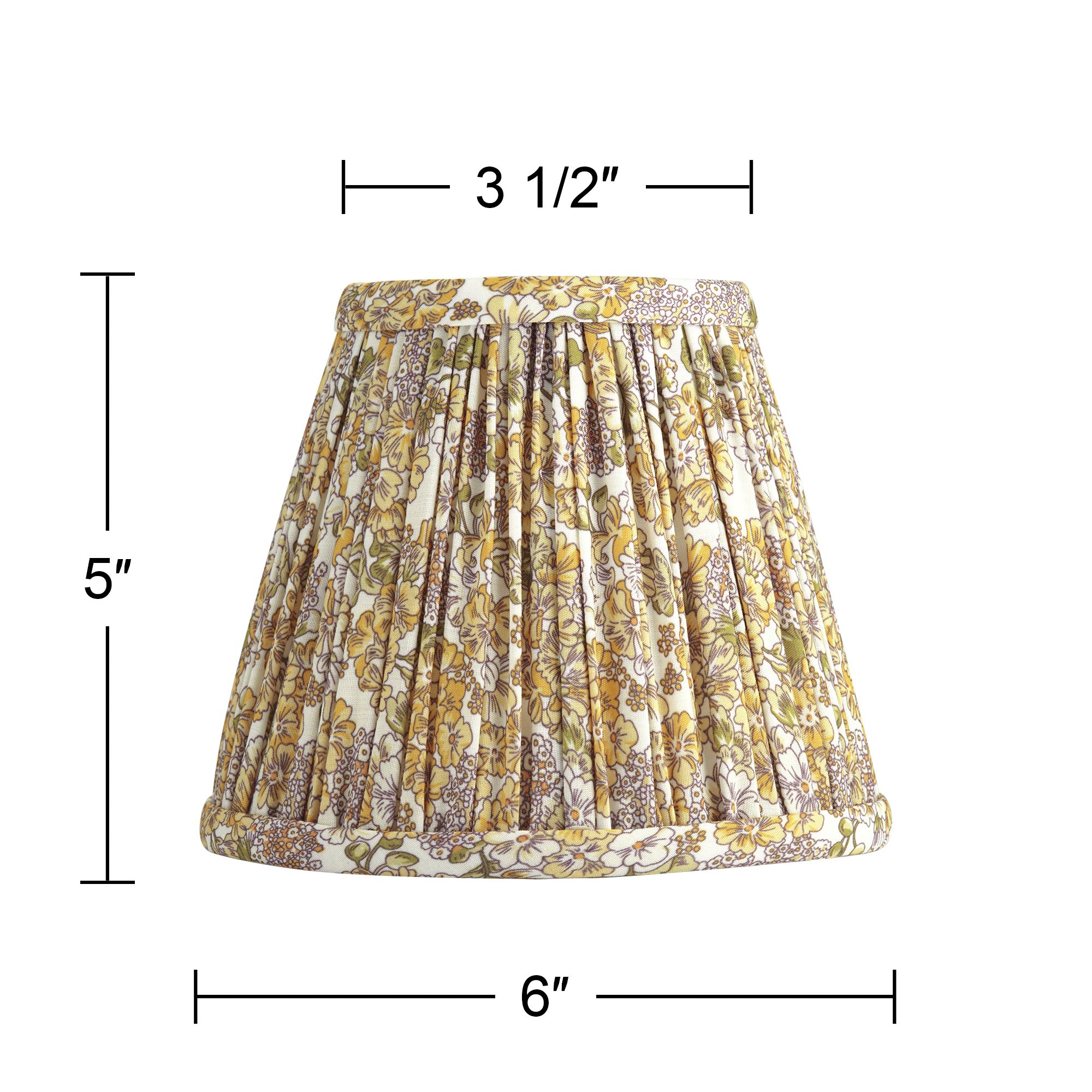 Springcrest Yellow Pleated Clip-On Lamp Shades 3.5x6x5 Set of 6