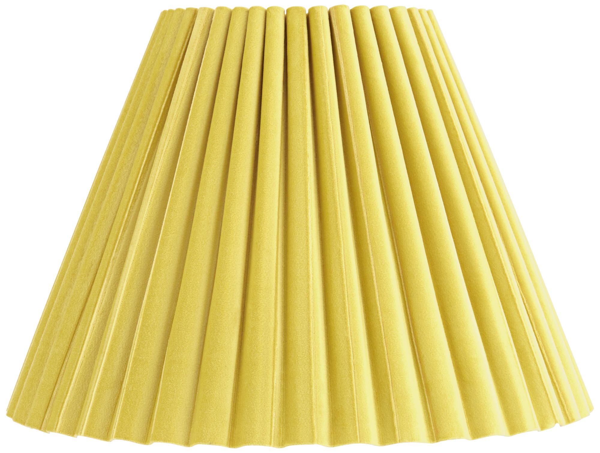 Yellow Velvet Arc Pleated Lamp Shade 7x15x10