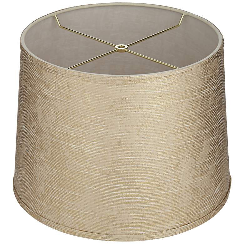 Image 4 Springcrest Zena Embroidered Gold Tapered Drum Lamp Shade 13x15x11 (Spider) more views