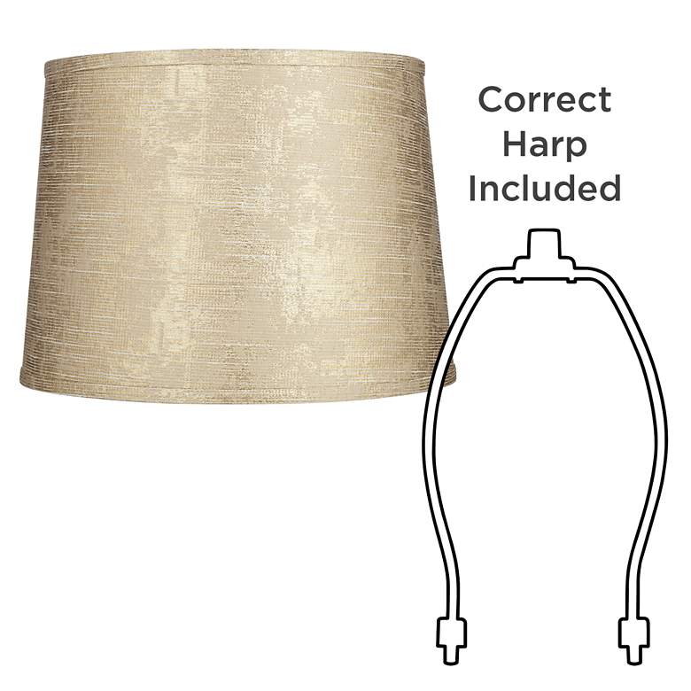 Image 6 Springcrest Zena Embroidered Gold Tapered Drum Lamp Shade 13x15x11 (Spider) more views