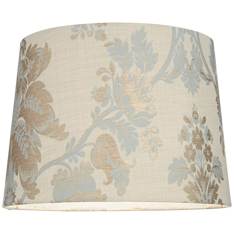 Image 3 Springcrest Zena Soft Beige Dusty Blue Embroidered Shade 13x15x11 (Spider) more views