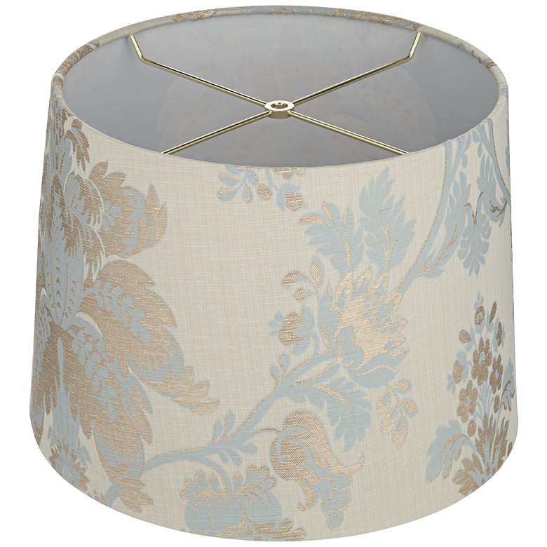 Image 4 Springcrest Zena Soft Beige Dusty Blue Embroidered Shade 13x15x11 (Spider) more views