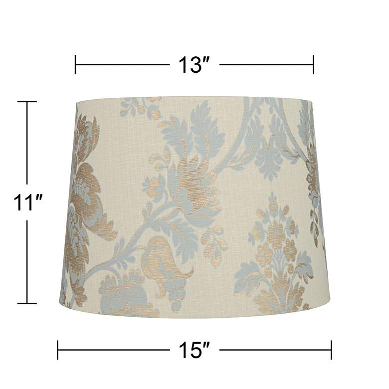 Image 7 Springcrest Zena Soft Beige Dusty Blue Embroidered Shade 13x15x11 (Spider) more views