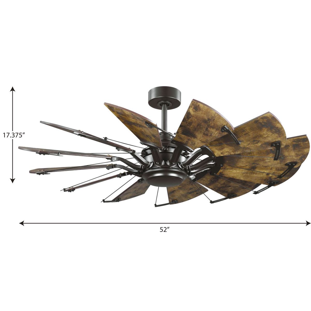 Springer Collection 52-Inch 12-Blade DC Motor Windmill Ceiling Fan