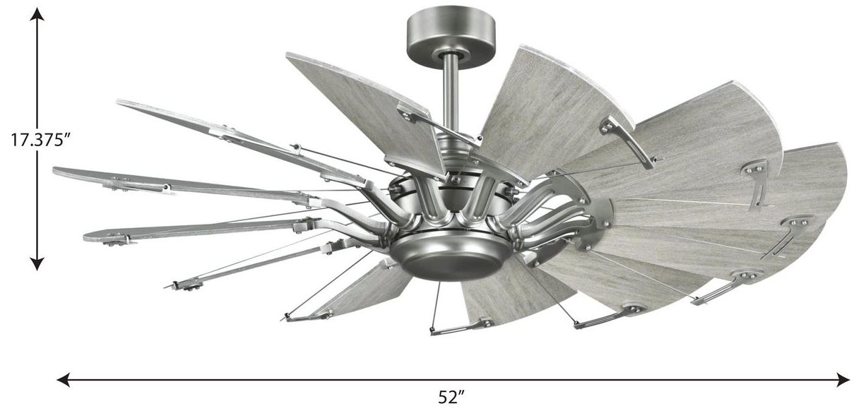 Springer Collection 52-Inch 12-Blade DC Motor Windmill Ceiling Fan