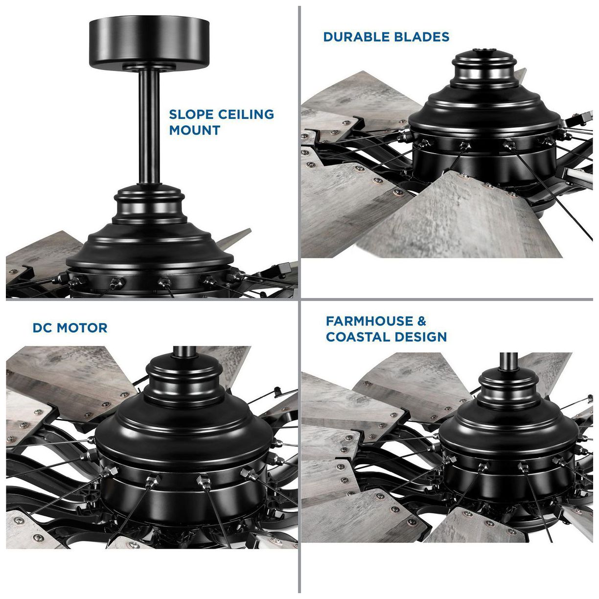 Springer Collection 52-Inch 12-Blade DC Motor Windmill Ceiling Fan