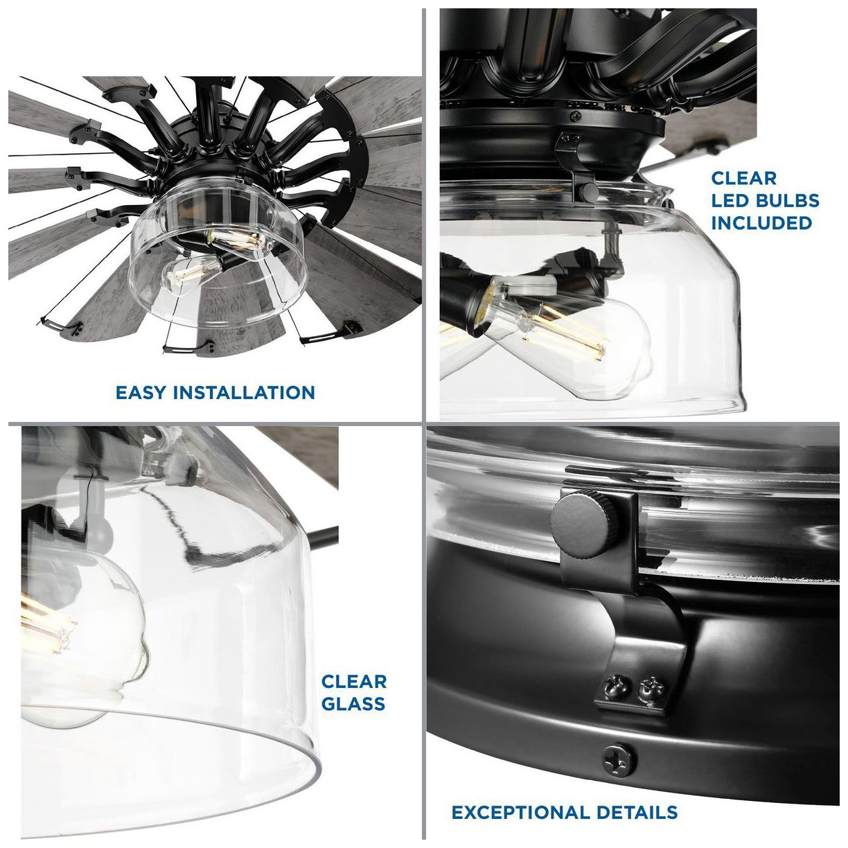 Thumbnail3 of Springer Collection Clear Glass Ceiling Fan Light Kit more views
