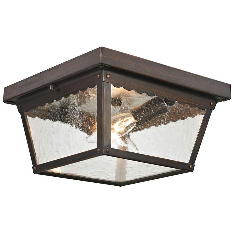 Image 1 Springfield 10" Wide 2-Light Outdoor Flush Mount - Hazelnut Bronze