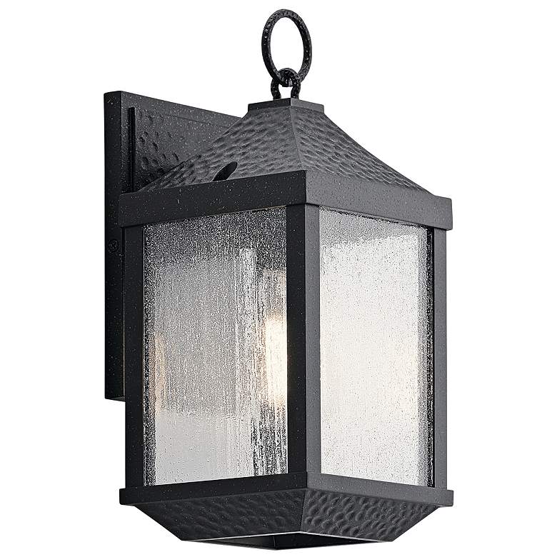 Image 1 Springfield 13 1/2" High Distressed Black Outdoor Wall Light