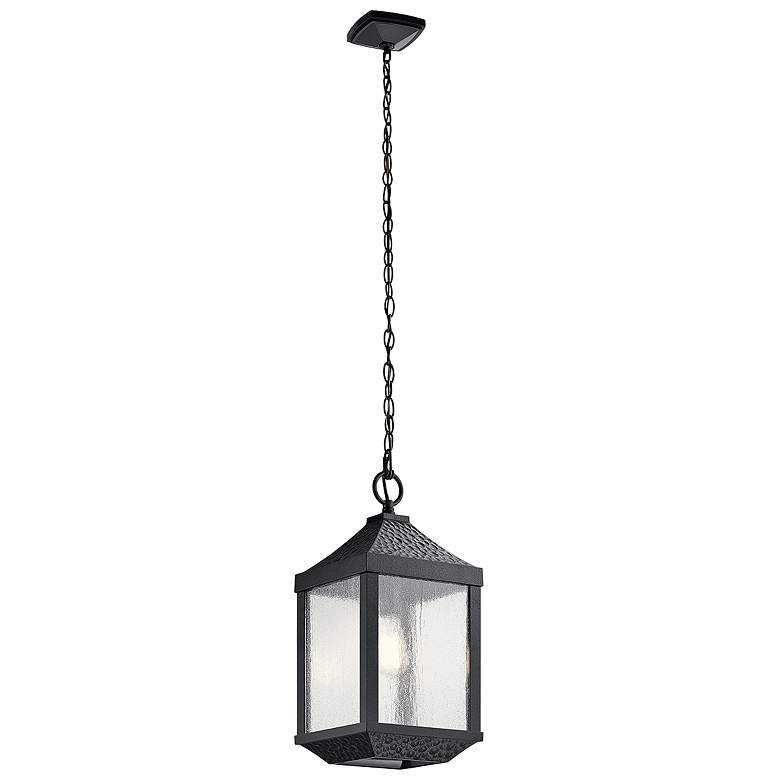 Image 1 Springfield 19 1/4"H Distressed Black Outdoor Hanging Light