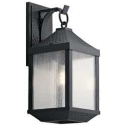 Springfield 21 1/4&quot; High Distressed Black Outdoor Wall Light