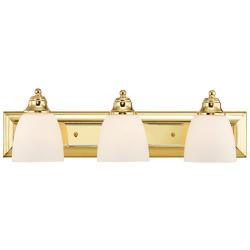 Springfield 24" Wide Polished Brass 3-Light Bath Light