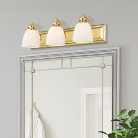 Springfield 24" Wide Polished Brass 3-Light Bath Light Springfield 24" Wide Polished Brass 3-Light Bath Light