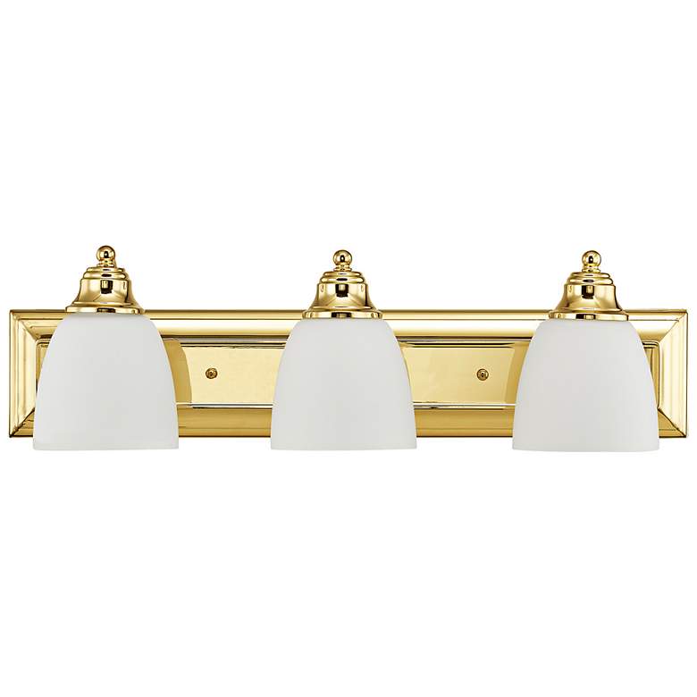 Image 5 Springfield 24" Wide Polished Brass 3-Light Bath Light more views