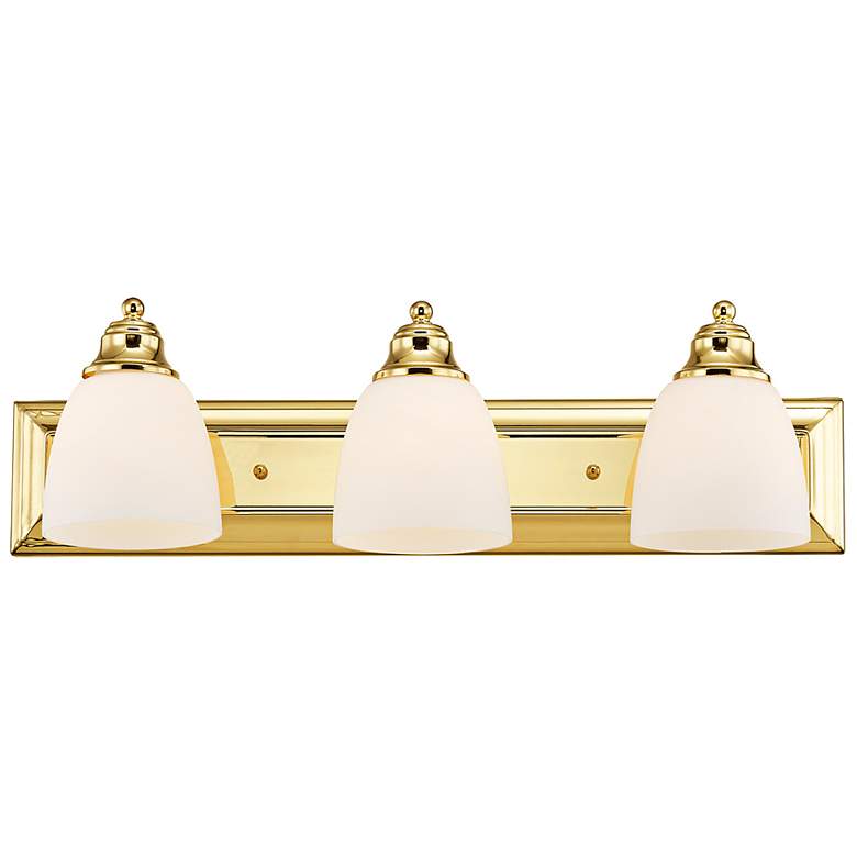 Image 6 Springfield 24" Wide Polished Brass 3-Light Bath Light more views