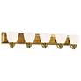 3_Springfield 36" Wide Antique Brass 5-Light Vanity Bath Light