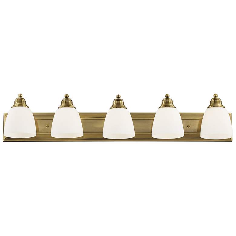 Image 7 Springfield 36" Wide Antique Brass 5-Light Vanity Bath Light more views