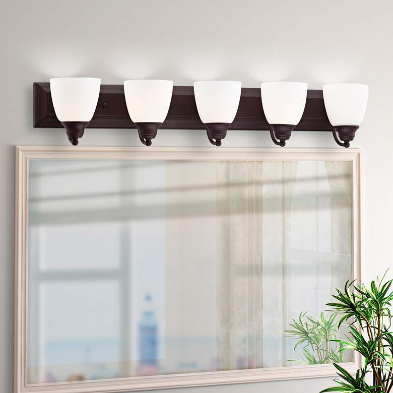Image 1 Springfield 36" Wide Bronze 5-Light Vanity Bath Light