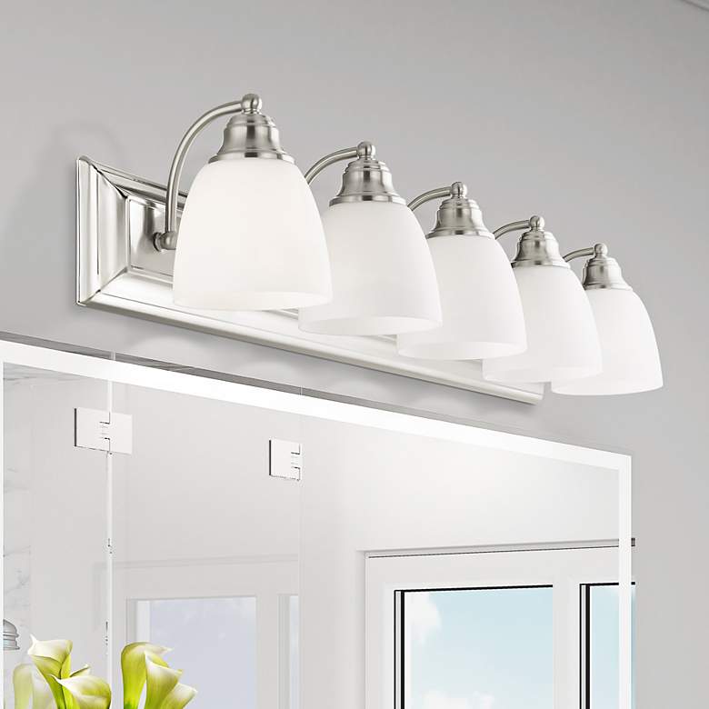Image 2 Springfield 36" Wide Brushed Nickel 5-Light Bath Light