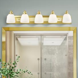 Springfield 36" Wide Polished Brass 5-Light Bath Light Springfield 36" Wide Polished Brass 5-Light Bath Light