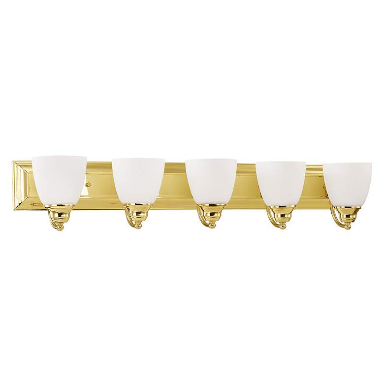 Image 3 Springfield 36" Wide Polished Brass 5-Light Bath Light more views