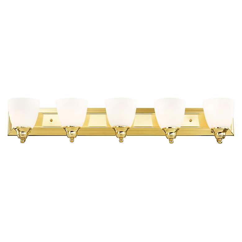 Image 5 Springfield 36" Wide Polished Brass 5-Light Bath Light more views